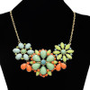 N-0141 3 Colors Gold Plated Acrylic Flower Shape Necklace Women Jewelry