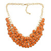 N-0270 New Golden Chunky Multi Layers Resin Gem Round Bib Statement Necklace
