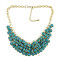 N-0270 New Golden Chunky Multi Layers Resin Gem Round Bib Statement Necklace
