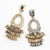 E-4776  Bohemian Vintage Glass Drill  Shining Round Earrings Stud  Earring