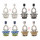 E-4776  Bohemian Vintage Glass Drill  Shining Round Earrings Stud  Earring