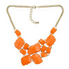 N-4256 New Arrival Gold Plated Acrylic Gem Fashion Charming Choker Bib Necklace