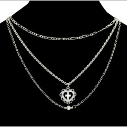 N-7089 Fashion Silver Gold Alloy Rhinestone Cross Shape Pendant Necklaces for Women Boho Party Jewelry