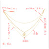 N-7089 Fashion Silver Gold Alloy Rhinestone Cross Shape Pendant Necklaces for Women Boho Party Jewelry