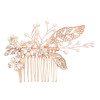 F-0499 Fashion Hair Accessory Copper Wire Crystal Rhinestone Artificial Pearls Hairclip Hair Clips Comb for Women