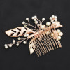 F-0499 Fashion Hair Accessory Copper Wire Crystal Rhinestone Artificial Pearls Hairclip Hair Clips Comb for Women