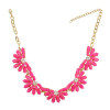 N-0292 New fashion gold plated resin gem crystal flower adjustable choker necklace for women jewelry