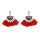 E-4786 4 Colors Cotton Thread Tassel Rhinestone Drop Earrings for Women Boho Wedding Party Jewelry Gift