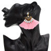 E-4786 4 Colors Cotton Thread Tassel Rhinestone Drop Earrings for Women Boho Wedding Party Jewelry Gift