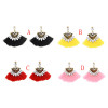 E-4786 4 Colors Cotton Thread Tassel Rhinestone Drop Earrings for Women Boho Wedding Party Jewelry Gift