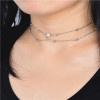 N-7099 Women Silver Gold Alloy Rhinestone Necklace Bra Chest Body Chains Sexy Bikini Jewelry for Women Party