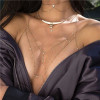 N-7099 Women Silver Gold Alloy Rhinestone Necklace Bra Chest Body Chains Sexy Bikini Jewelry for Women Party