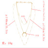N-7096 Bohemian Fashion Moon Shaped  Crystal Pendant Necklace Clavicular Chain Multilayer Necklace