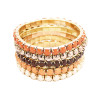 B-0205 * Wholesale 5 Pcs Set Multi Strand Acrylic Colorful Gem Stretch Bracelet