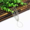 B-0905 Bohemian Silver Chain Tassel Hand Chain Harness Bracelet With Finger Ring