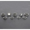 R-1504 2 Styles 9Pcs/Set Vintage Silver Metal Rhinestone Midi Finger Ring Sets for Women Boho Party Jewelry