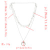 N-7101 New Fashion Silver Moon Shaped Pendant Necklace Clavicular Chain Multilayer Necklace Women Charming Jewelry