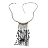 N-3120 Fashion Bohemia Style Gun Black Metal Chain leather tassels choker Necklace