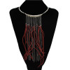 N-3120 Fashion Bohemia Style Gun Black Metal Chain leather tassels choker Necklace