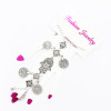 B-0906 Vintage Silver Hamsa Fatima Coins Pendant Bracelet with Finger Ring Hand Chain Harness