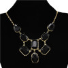 N-3014 European Style Gorgeous Gold Plated Black Resin Gem Drop Women Choker Necklace
