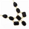 N-3014 European Style Gorgeous Gold Plated Black Resin Gem Drop Women Choker Necklace
