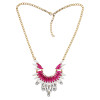 N-3117 4 Colors New Europe Style Gold Gun Black Alloy Resin Gem Crystal Flower Pendant Necklace