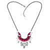 N-3117 4 Colors New Europe Style Gold Gun Black Alloy Resin Gem Crystal Flower Pendant Necklace