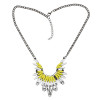 N-3117 4 Colors New Europe Style Gold Gun Black Alloy Resin Gem Crystal Flower Pendant Necklace