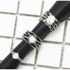 R-1503 3Pcs/Set Vintage Silver Metal Black Clear Rhinestone Knuckle Ring Sets for Women Boho Summer Jewelry