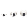 R-1503 3Pcs/Set Vintage Silver Metal Black Clear Rhinestone Knuckle Ring Sets for Women Boho Summer Jewelry