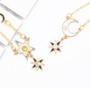 E-4781 Unique Gold Colors Gothic Fashion Long Drop Earrings Stars Moon Pendant Tassel crystal Dangle Earring For Women Jewelry Design