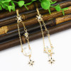 E-4781 Unique Gold Colors Gothic Fashion Long Drop Earrings Stars Moon Pendant Tassel crystal Dangle Earring For Women Jewelry Design