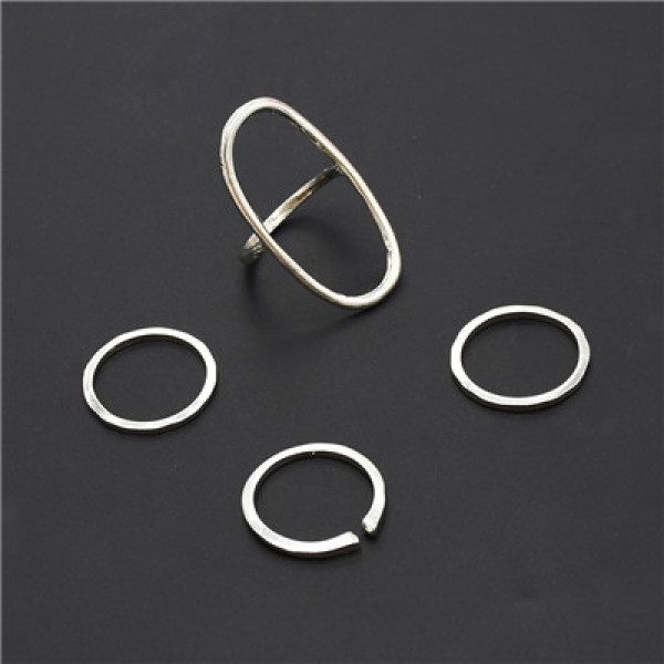 R-1502 Fashion Gold 4pcs/set Vintage Joint Knuckle Nail Midi Ring Set Jewelry