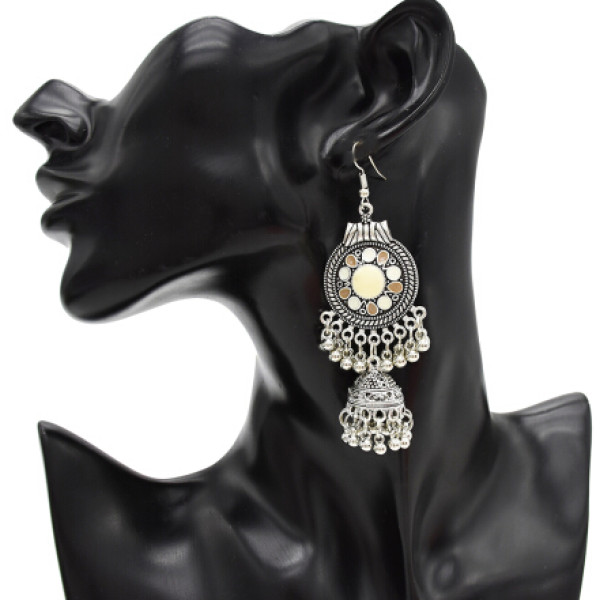 E-4793  Women' s Cute Ear Jewelry Drop Dangle Hat Design Tassel Beads Hook Earring