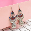E-4790 6 Colors Vintage Silver Bells Tassel Drop Dangle Earrings For Women Jewelry Design