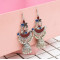E-4790 6 Colors Vintage Silver Bells Tassel Drop Dangle Earrings For Women Jewelry Design