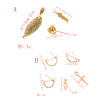 E-4802 Fashion 3pcs/set Semicircle Cross Pendant Leaf Earrings Stud for Women