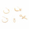 E-4802 Fashion 3pcs/set Semicircle Cross Pendant Leaf Earrings Stud for Women