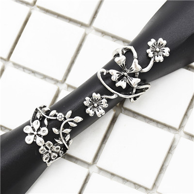 R-1501 4 Pcs/set Vintage Gypsy  Silver Plated Ring Set for Women Jewelry