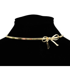 N-7105 Trendy Gold Metal Bowknot Pendant Collar Choker Necklaces for Women Boho Wedding Party Jewelry