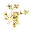 P-0408 Aamazing Gold Silver Plated Enamel Leaves hundreds of Colorful Rhinestones Owls Pin Brooch
