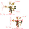 P-0408 Aamazing Gold Silver Plated Enamel Leaves hundreds of Colorful Rhinestones Owls Pin Brooch