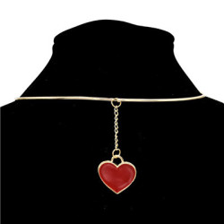 N-7108 2 Colors Trendy Heart Pendant Collar Choker Necklaces For Women Jewelry Design