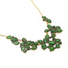 N-0513 Vintage Style Bronze Metal Resin Gem Flower Choker Necklace