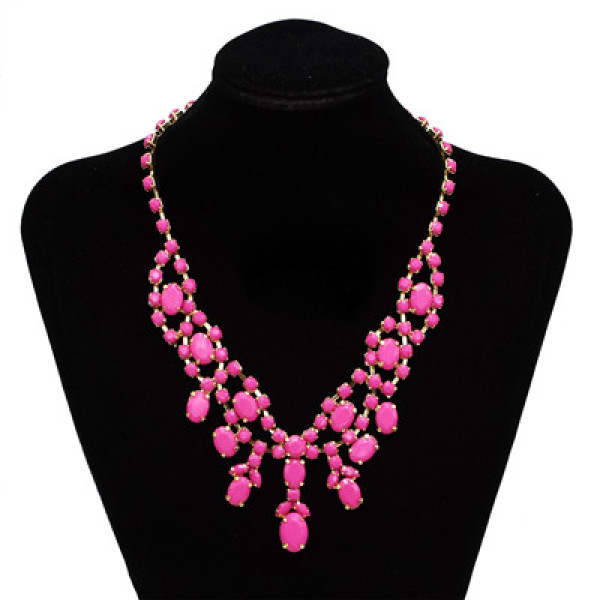 6 Colors Gold Plated Resin Gem Adjustable Choker Necklace For Women Jewelry Design
