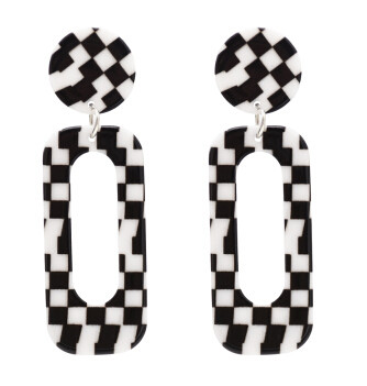 E-4803  5 Styles White & Black Color Geometric Acrylic Earrings for Women Bohemian Party Jewelry Gift