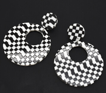 E-4803  5 Styles White & Black Color Geometric Acrylic Earrings for Women Bohemian Party Jewelry Gift