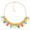 N-0795 Fashion Gold Chain Acrylic Beads Bib Statement Necklaces for Women Bohemian Party Jewelry