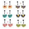 E-4801 Bohemian  Raffia Long Drop Statement Earrings Fringe Earring Stud